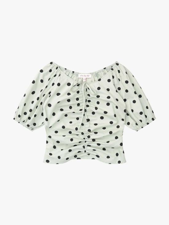  Lisa Says Gah 블라우스 리사 세즈 가 민트 칩 도트 마가렛 탑