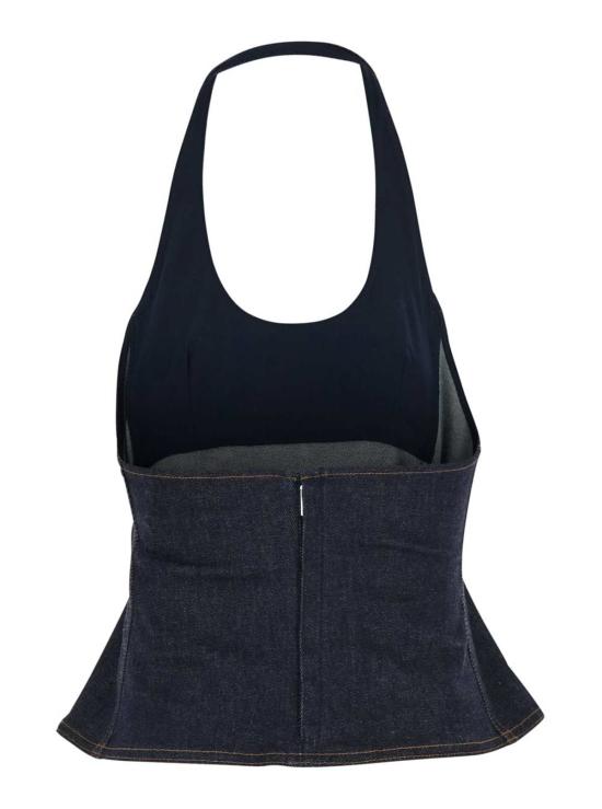  자크뮈스 블라우스 홀터넥 데님 탑 블루 - JACQUEMUS