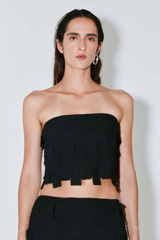  파콘 자크민 민소매 티셔츠 Facon Jacmin 토비 프린지 뷔스티에 탑