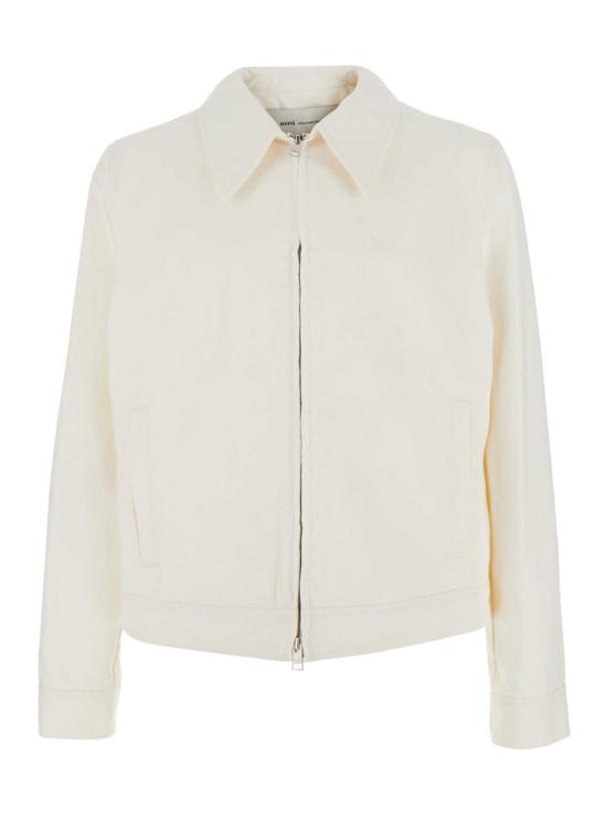 아미 자켓 Ami Alexandre Mattiussi 토널 Ami De Coeur 지퍼 재킷 화이트