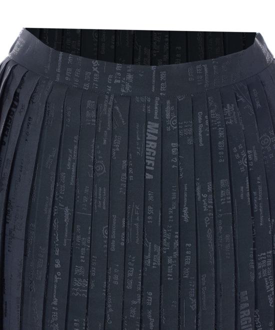  MM6 메종마르지엘라 미디 스커트 Mm6 메종 마르지엘라 미디 플리츠 스커트 블랙 - MM6 MAISON MARGIELA