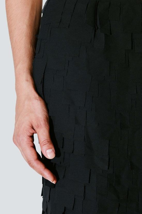  파콘 자크민 롱 스커트 블랙 줄리아 프린지 - FACON JACMIN