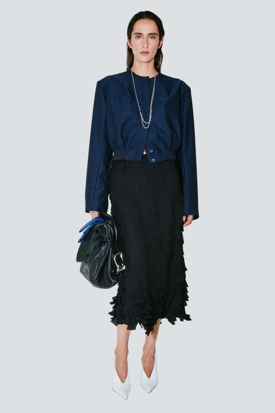  파콘 자크민 롱 스커트 블랙 줄리아 프린지 - FACON JACMIN