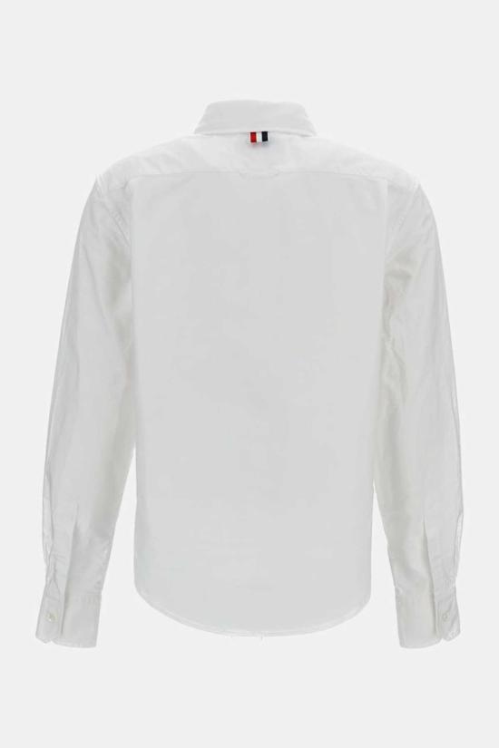  톰브라운 탑 톰 브라운 헥터 트로피 자수 셔츠 (펜슬 스티치) 화이트 - THOM BROWNE