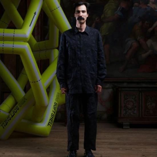  헨릭 빕스코브 탑 Henrik Vibskov 뉴 블루 셔츠 블랙 부적 - HENRIK VIBSKOV