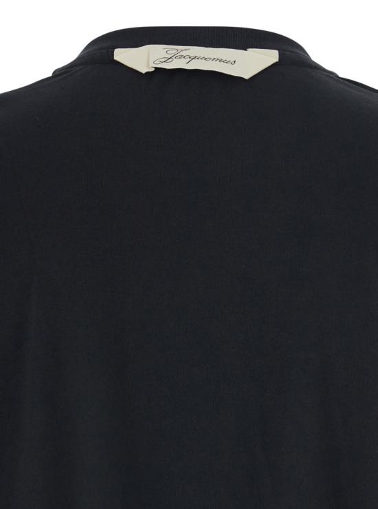  자크뮈스 반팔 티셔츠 르 티셔츠 롱 카레 맥 티셔츠 블랙 - JACQUEMUS