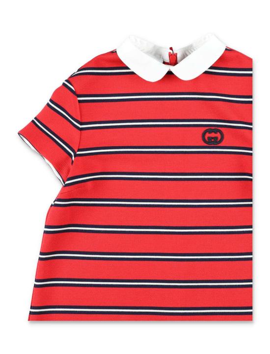  [키즈] 구찌 원피스 아동용 스트라이프 폴로 드레스 (빨간색) - GUCCI