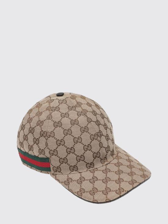 25FW 구찌 웹 디테일 GG 캔버스 베이스볼 캡 200035KQWBG 9864 CAMELDARK BROWN 9864 CAMEL DARK BROWN - GUCCI