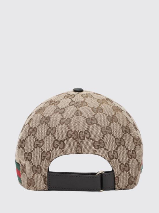 25FW 구찌 웹 디테일 GG 캔버스 베이스볼 캡 200035KQWBG 9864 CAMELDARK BROWN 9864 CAMEL DARK BROWN - GUCCI