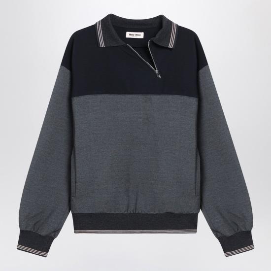 25FW 미우미우 반팔 티셔츠 MJLA01OOO18FX F0P8O Anthracite Blue