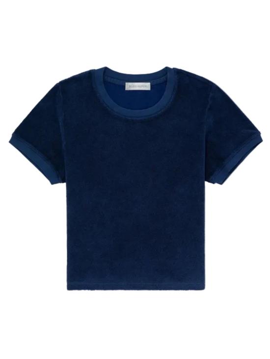  Suzie Kondi 반팔 티셔츠 수지 콘디 카프리 테리 티셔츠 네이비