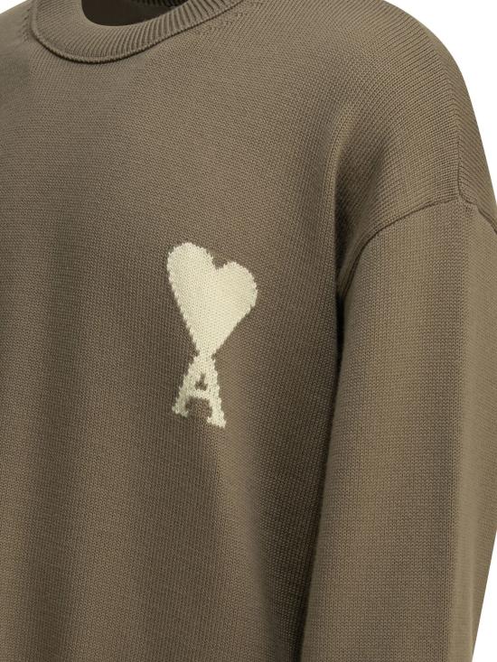 26SS 아미 ADC 울 & 코튼 크루넥 하트 스웨터 UKS859KN0156A117 - AMI