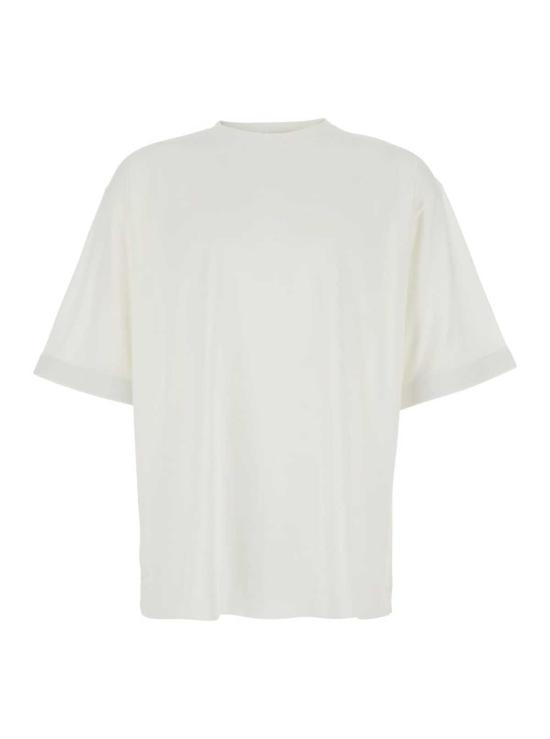  자크뮈스 반팔 티셔츠 르 티셔츠 롱 카레 맥 티 화이트