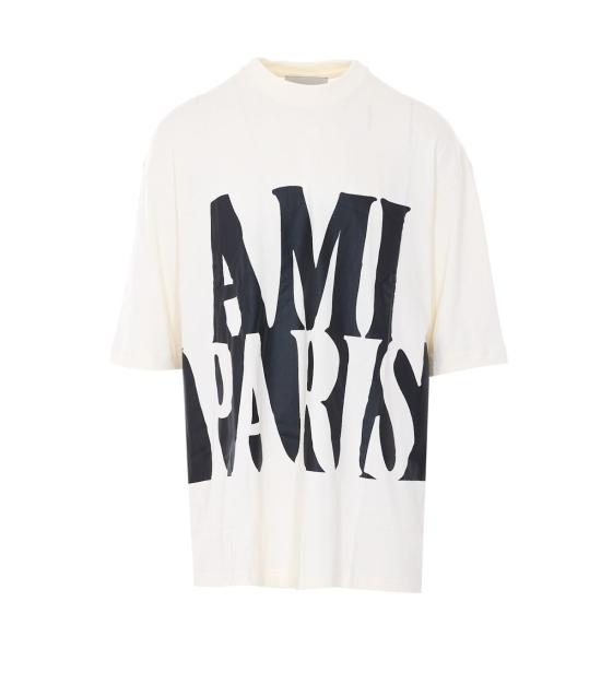  아미 반팔 티셔츠 알렉상드르 마티우시  파리 프린트 오버사이즈 티셔츠 화이트