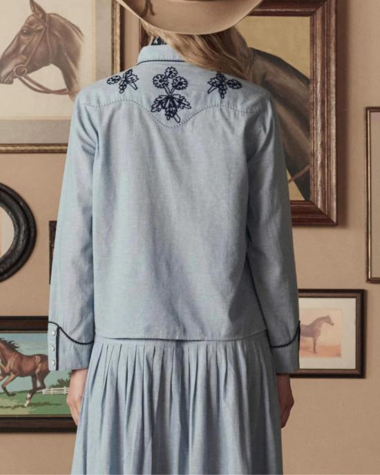  더 그레이트 탑 . 자수 웨스턴 셔츠 샴브레이 - THE GREAT