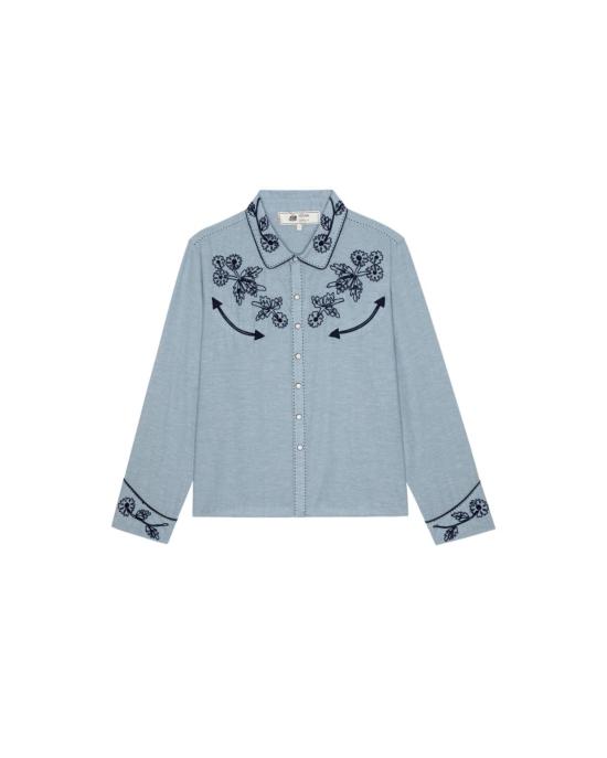  더 그레이트 탑 . 자수 웨스턴 셔츠 샴브레이