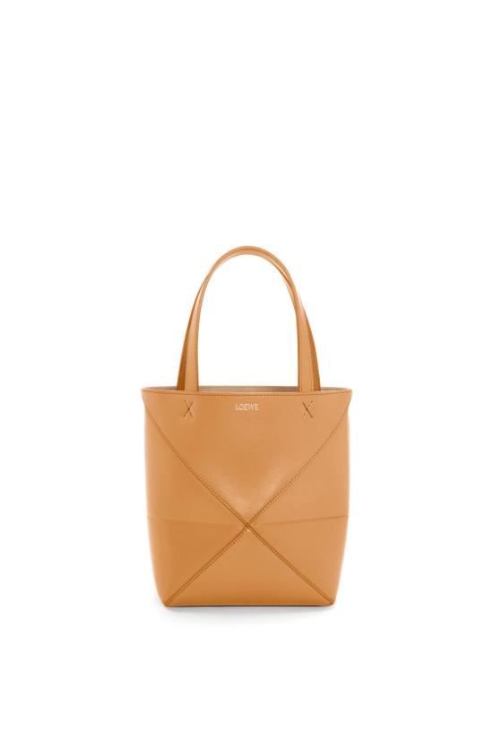 25SS 로에베 샤이니 카프스킨 미니 퍼즐 폴드 토트백 A657V25X01 2586 BROWN