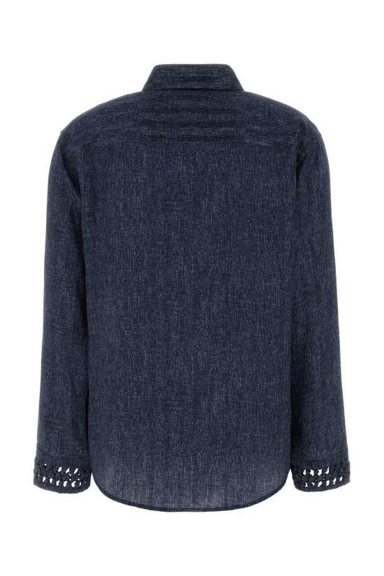  조르지오 아르마니 탑 프린트 실크 셔츠 데님 - GIORGIO ARMANI