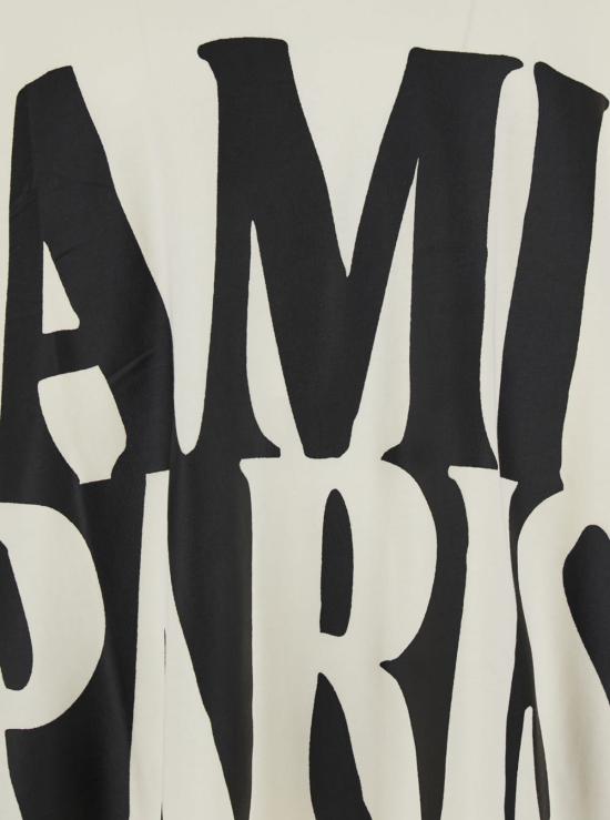  아미 반팔 티셔츠 알렉상드르 마티우시 오버사이즈 핏  ( 파리 프린트) 화이트 - AMI