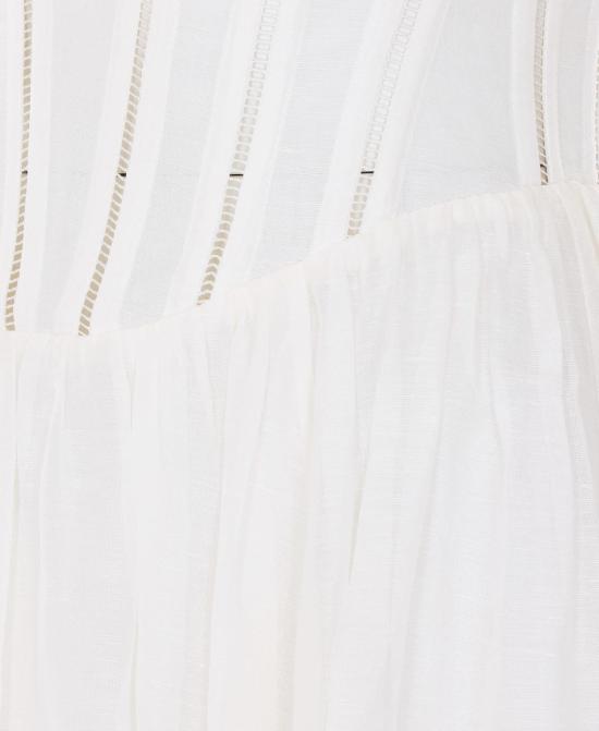  짐머만 미디 원피스 루나 코르셋 미디 드레스 화이트 - ZIMMERMANN