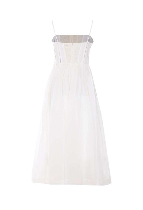  짐머만 미디 원피스 루나 코르셋 미디 드레스 화이트 - ZIMMERMANN