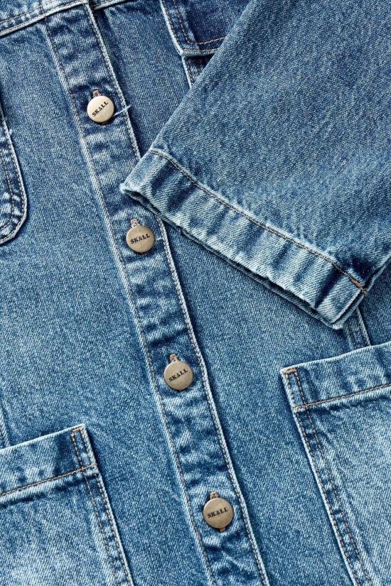  Skall 데님 자켓 스칼 마고 셔츠 오버셔츠 슬라우치 블루 - SKALL