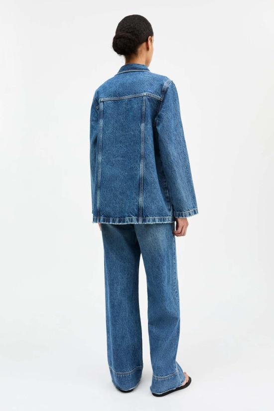  Skall 데님 자켓 스칼 마고 셔츠 오버셔츠 슬라우치 블루 - SKALL