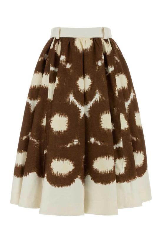  프라다 스커트 프린트 코튼  타바코