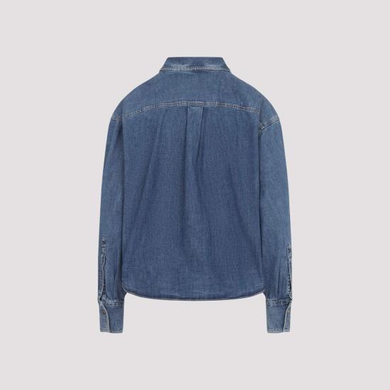  브루넬로 쿠치넬리 데님 셔츠 Brunello Cucinelli 코튼 셔츠 블루 빈티지 - BRUNELLO CUCINELLI