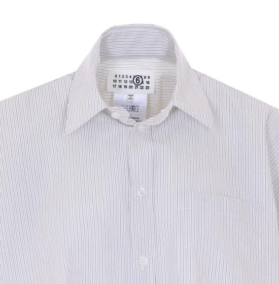  MM6 메종마르지엘라 셔츠 Mm6 메종 마르지엘라 오버사이즈 크롭 셔츠 그레이 - MM6 MAISON MARGIELA