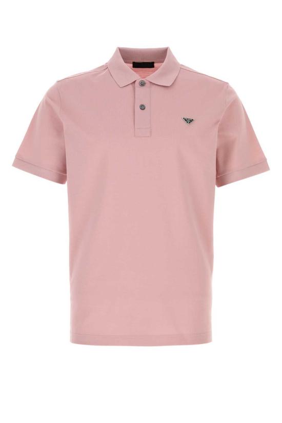  프라다 폴로 티셔츠 Prada 핑크 피케 폴로 셔츠 Alabastro
