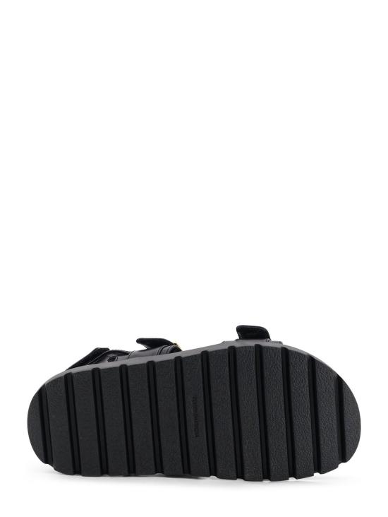  토리버치 샌들 토리 버치 멜로우 레더  (측면 메탈 로고 장식, 블랙) - TORY BURCH