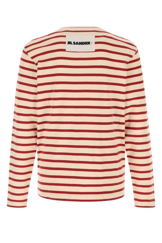  질샌더 탑 질 샌더 자수 코튼 티셔츠 솔티 레드 - JIL SANDER