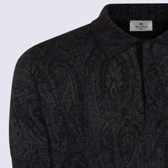  에트로 폴로 티셔츠 그레이 폴로 셔츠 블루 - ETRO