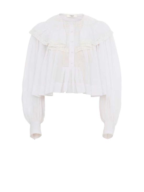  끌로에 탑 블라우스 아이코닉 밀크