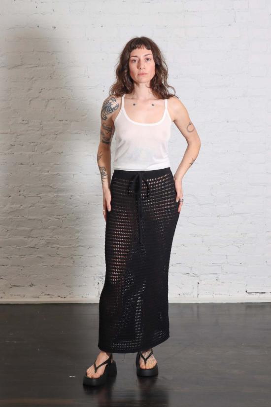  로렌 마누지안 스커트 로렌 마누기안 네트  블랙 - LAUREN MANOOGIAN