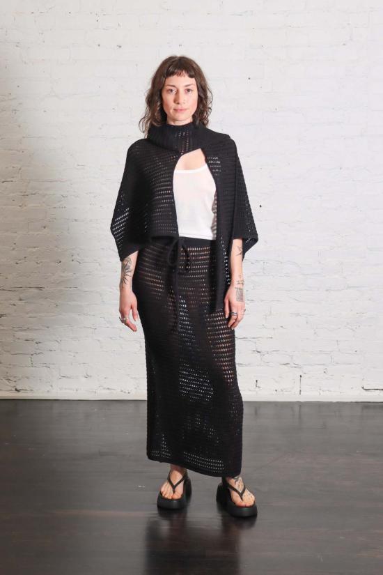  로렌 마누지안 스커트 로렌 마누기안 네트  블랙 - LAUREN MANOOGIAN