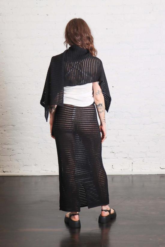  로렌 마누지안 롱 스커트 로렌 마누기안 네트  블랙 - LAUREN MANOOGIAN