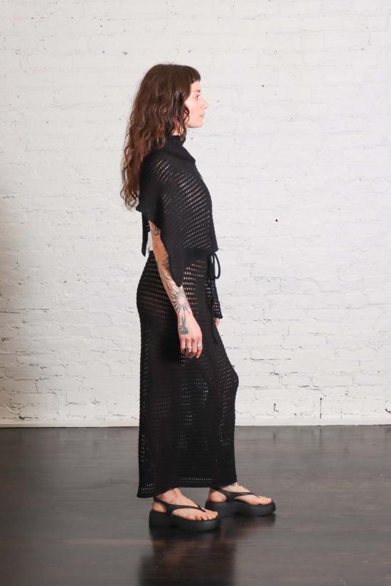  로렌 마누지안 스커트 로렌 마누기안 네트  블랙 - LAUREN MANOOGIAN