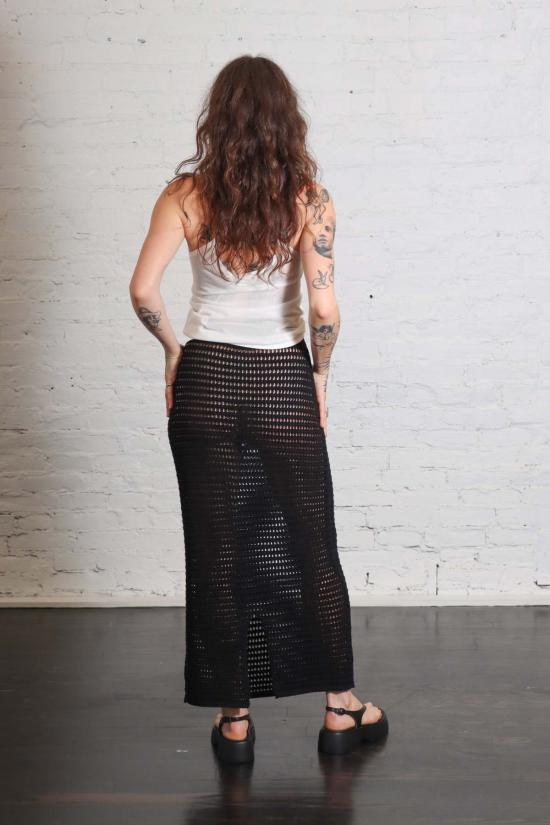  로렌 마누지안 롱 스커트 로렌 마누기안 네트  블랙 - LAUREN MANOOGIAN