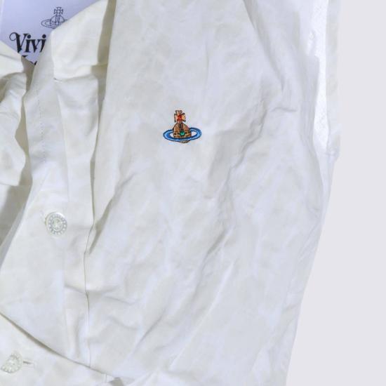  비비안웨스트우드 블라우스 비비안 웨스트우드 스테인드 화이트 코튼 셔츠 - VIVIENNE WESTWOOD