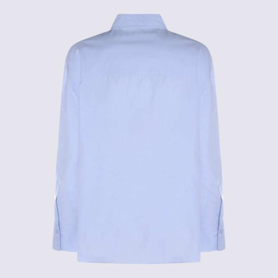  트윈셋 탑 면 셔츠 클리어 블루 - TWINSET