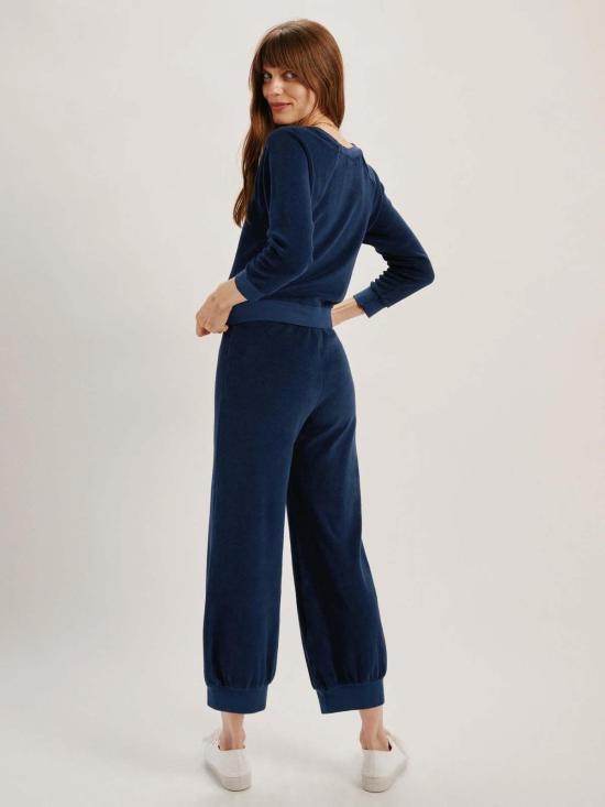  메이블앤모스 스트레이트 팬츠 수지 콘디 토스크 하이웨이스트 하렘 팬츠 네이비 - MABEL AND MOSS