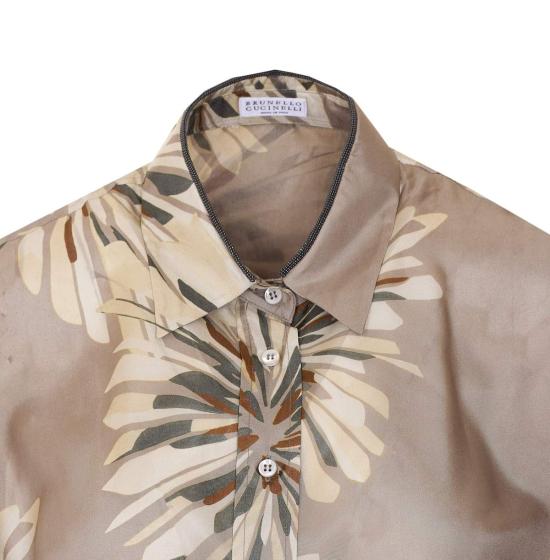  브루넬로 쿠치넬리 탑 Brunello Cucinelli 셔츠 베이지 - BRUNELLO CUCINELLI