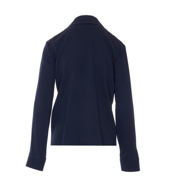  구찌 가디건 실크 자카드 셔츠 블루 - GUCCI