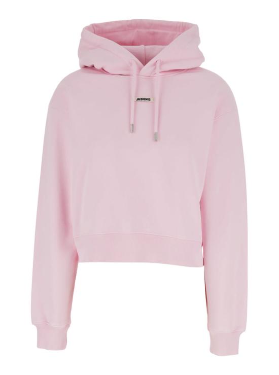  자크뮈스 스웨터 픽스드 후드 코튼 후드티 핑크