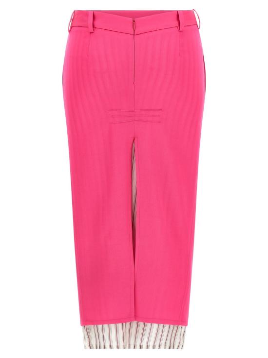  디 아티코 미디 스커트 아티코 더블 레이어 스커트 푸시아 - THE ATTICO