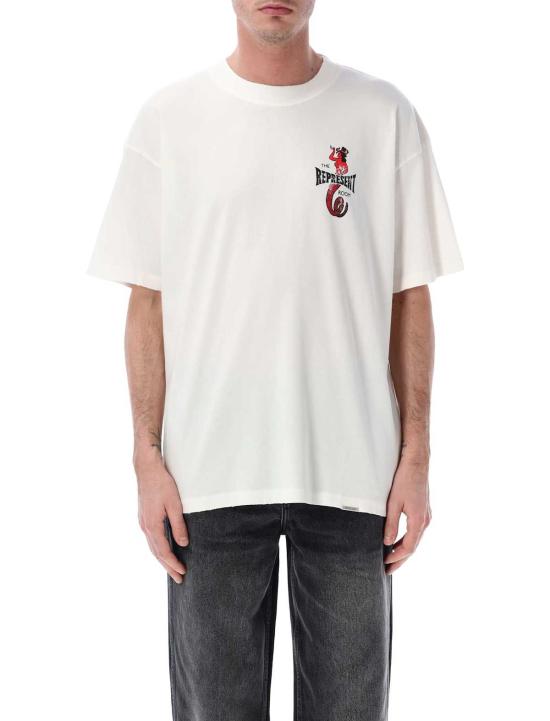  리프레젠트 탑 바이퍼 룸 주사위 티셔츠 플랫 화이트