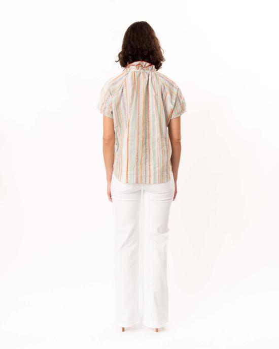  핀리 탑 프랭키 셔츠 민트/코랄 멀티 - FINLEY