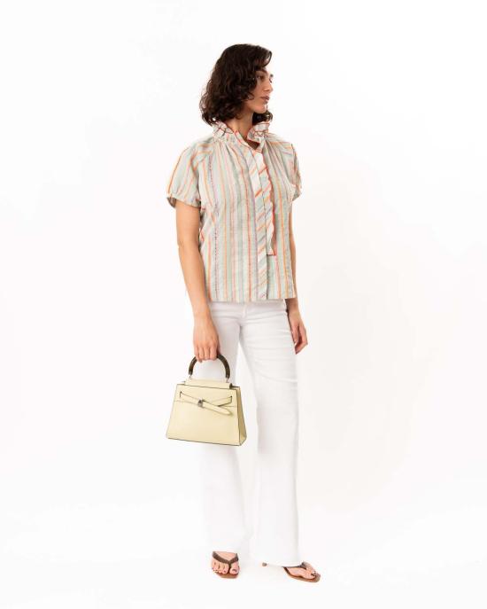  핀리 탑 프랭키 셔츠 민트/코랄 멀티 - FINLEY